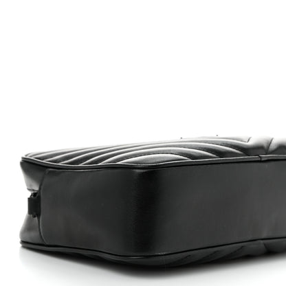 Saint Laurent Calfskin Matelasse Monogram Monochrome Lou Camera Bag Black 9 of 10