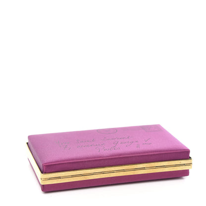 Saint Laurent Satin Y Mail Clutch Purple 3 of 6