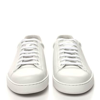 Gucci Calfskin Interlocking G Perforated Mens Ace Sneakers 11 White Grey Sky 2 of 9