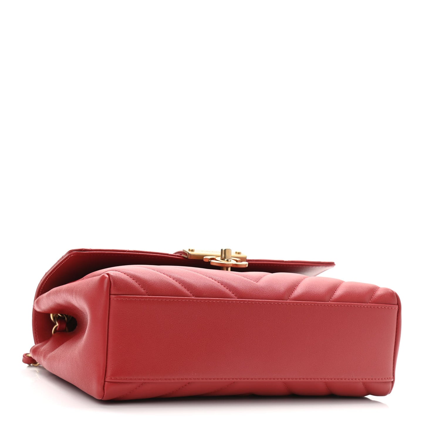 Calfskin Quilted Chevron In The City Bag Red