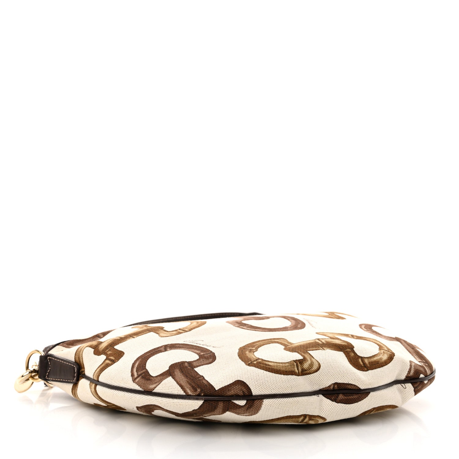 Gucci Canvas Bamboo Horsebit Print Hobo White 4 of 14