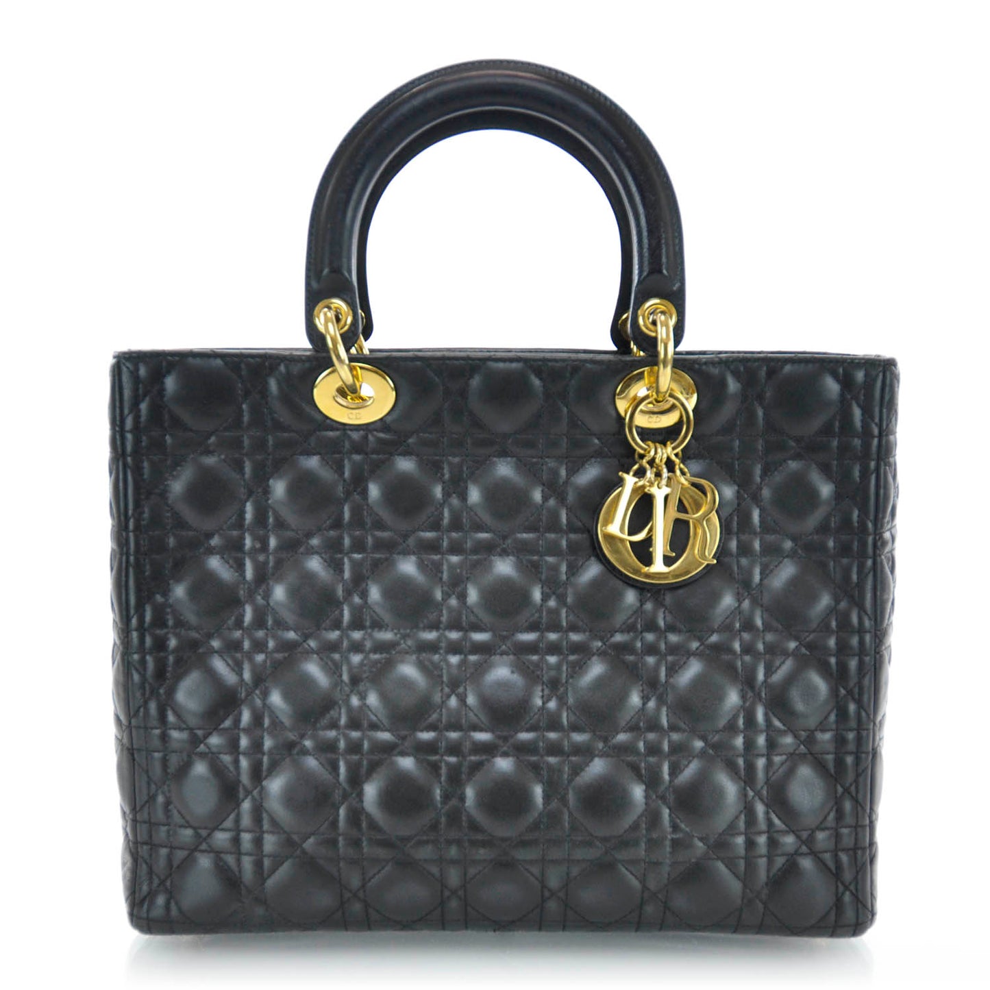 Lambskin Cannage Large Lady Dior Black