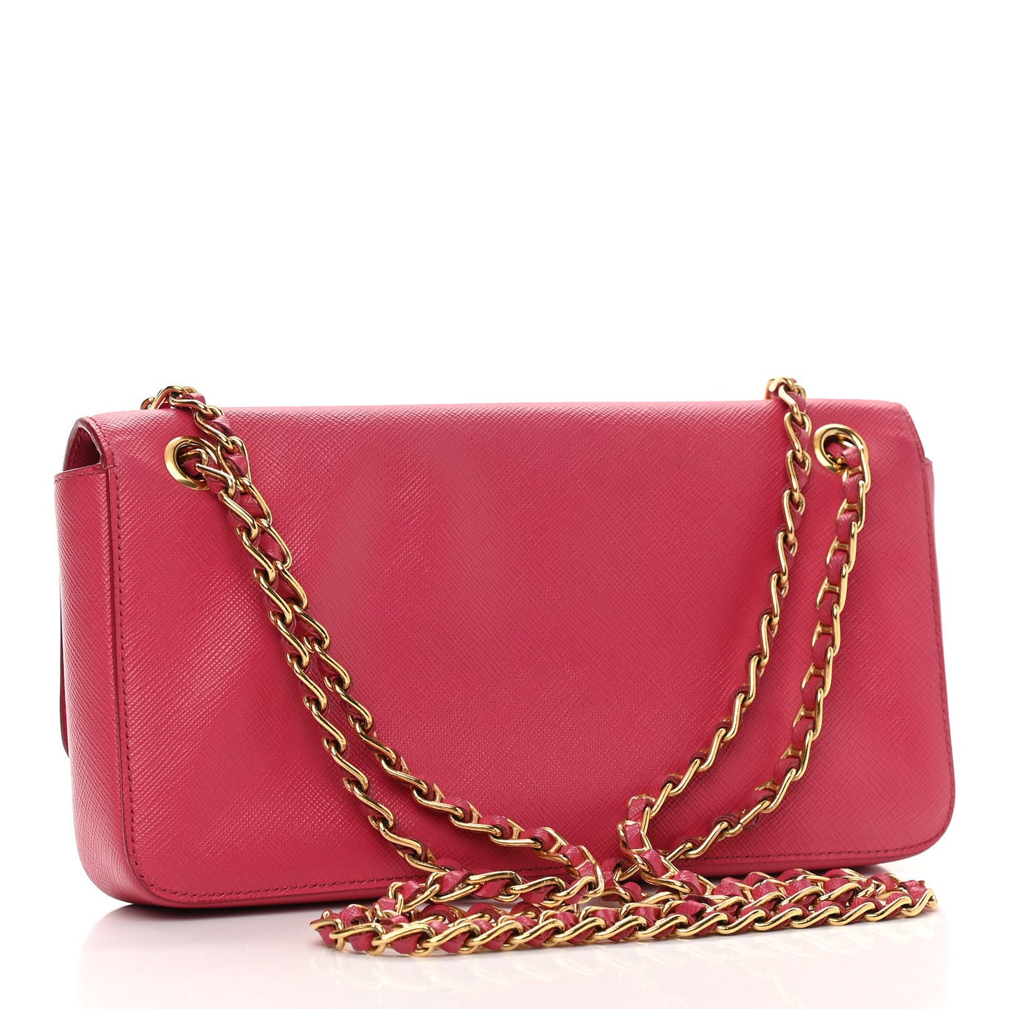 Saffiano Lux Chain Shoulder Bag Peonia