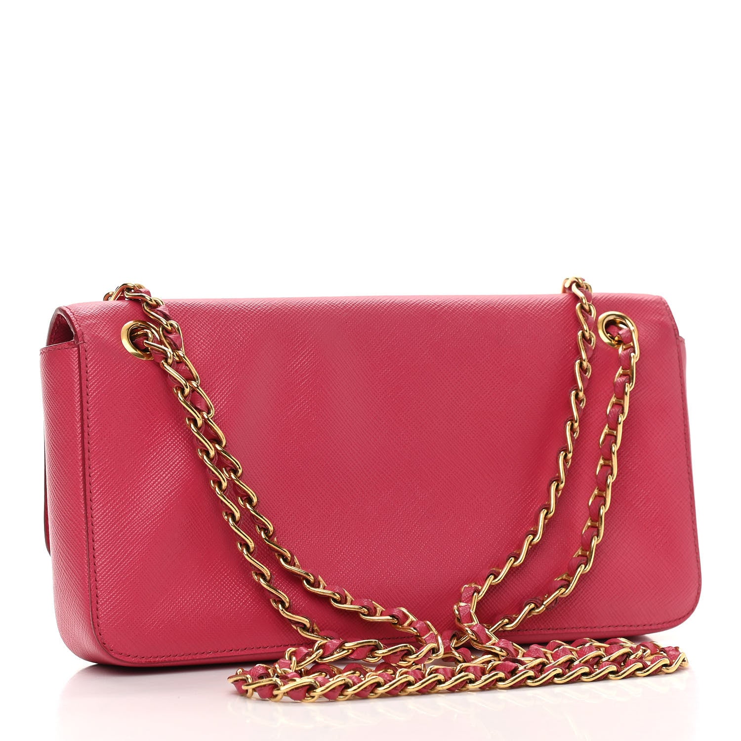 Prada Saffiano Lux Chain Shoulder Bag Peonia 3 of 11