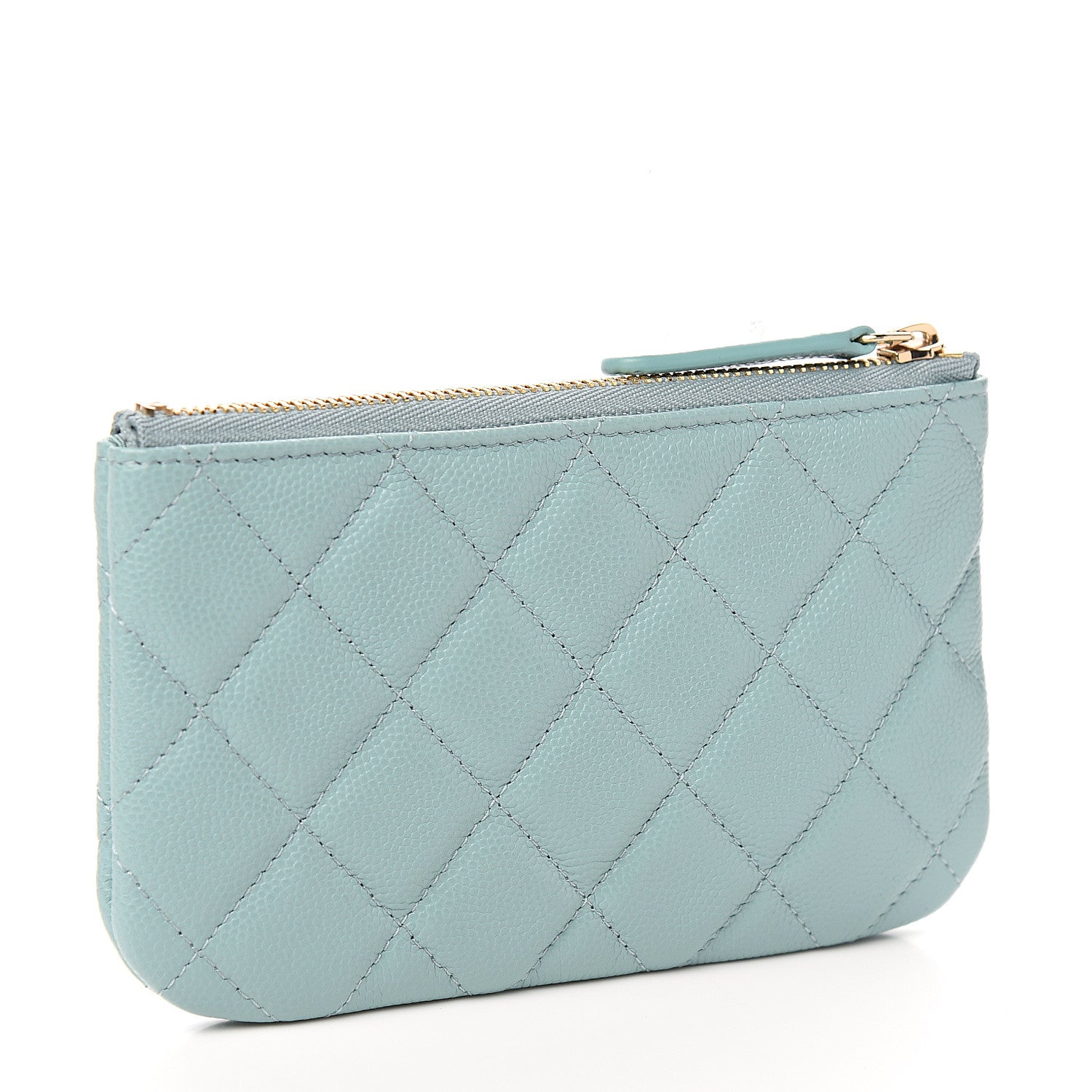 Chanel Caviar Quilted Small Cosmetic Case Light Blue 2 of 7