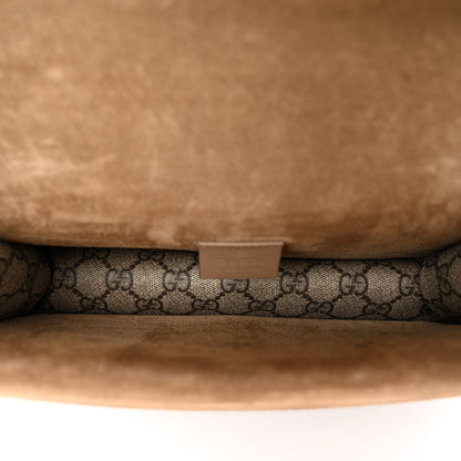 Gucci GG Supreme Monogram Suede Crystal Small Dionysus Shoulder Bag Beige Ebony Taupe 5 of 12