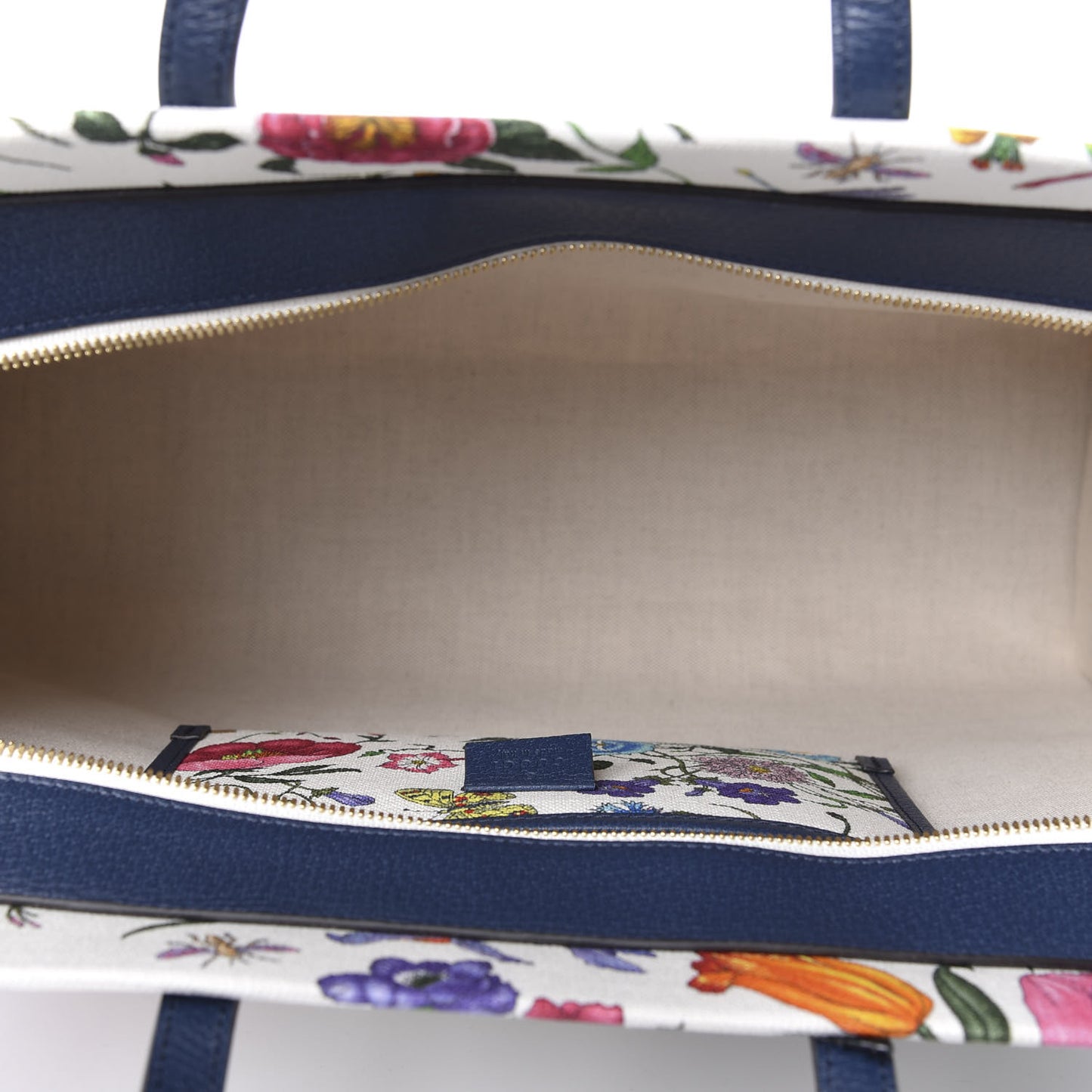 Canvas Large Flora Tote Navy Multicolor