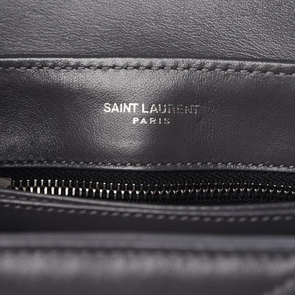 Saint Laurent Calfskin Y Quilted Monogram Toy Loulou Crossbody Bag Storm 7 of 9