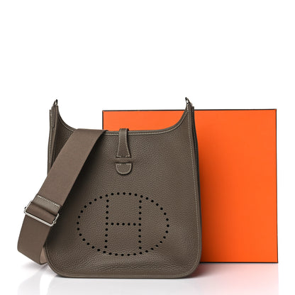 Hermes Taurillon Clemence Evelyne III PM Etoupe 3 of 10