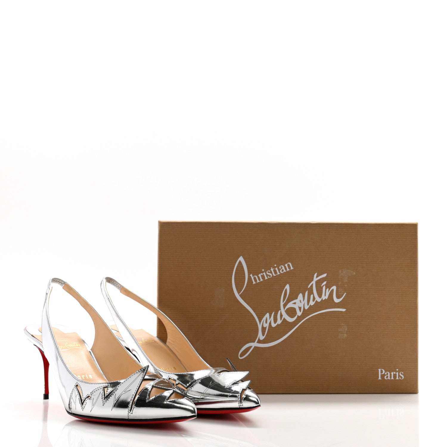 Christian Louboutin Rete Specchio Frescobella 70 Pumps 37.5 Silver 11 of 11