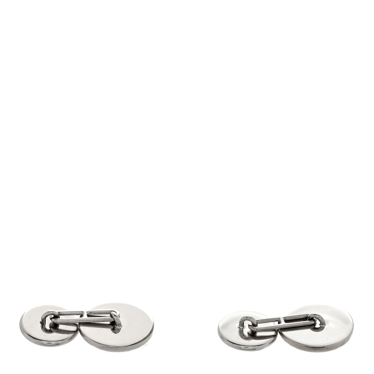 Hermes Palladium Clou De Selle Cufflinks Black 2 of 3