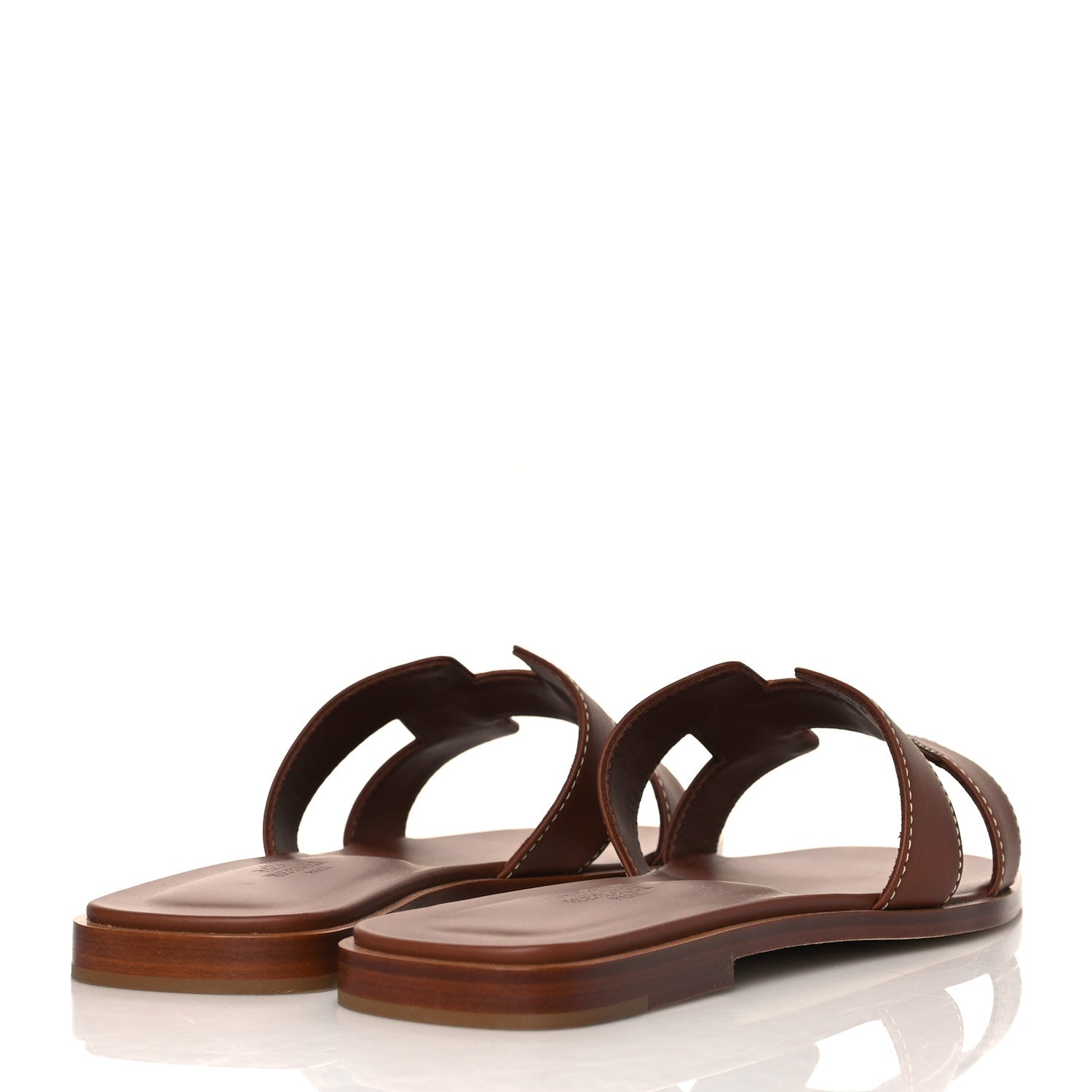 Hermes Box Calfskin Oran Sandals 38.5 Gold 4 of 9