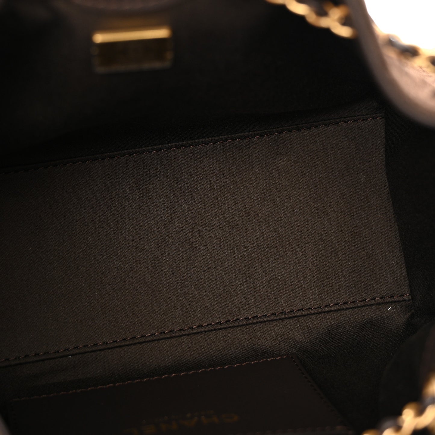 Suede Quilted Mini Chanel 25 Handbag Dark Brown