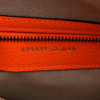 Gucci GG Supreme Monogram Textured Dollar Calfskin Web Ophidia Wristlet Shoulder Bag Beige Ebony Orange 7 of 10