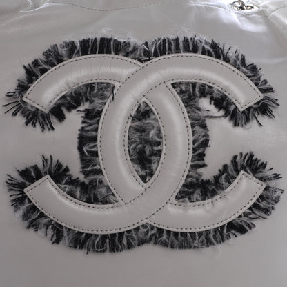 Chanel Lambskin Drawstring Tweedy Tote Light Grey 5 of 10