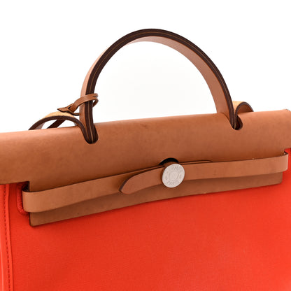 Hermes Toile Vache Hunter Herbag Zip 31 PM Orange Natural Orange Natural 19 of 21