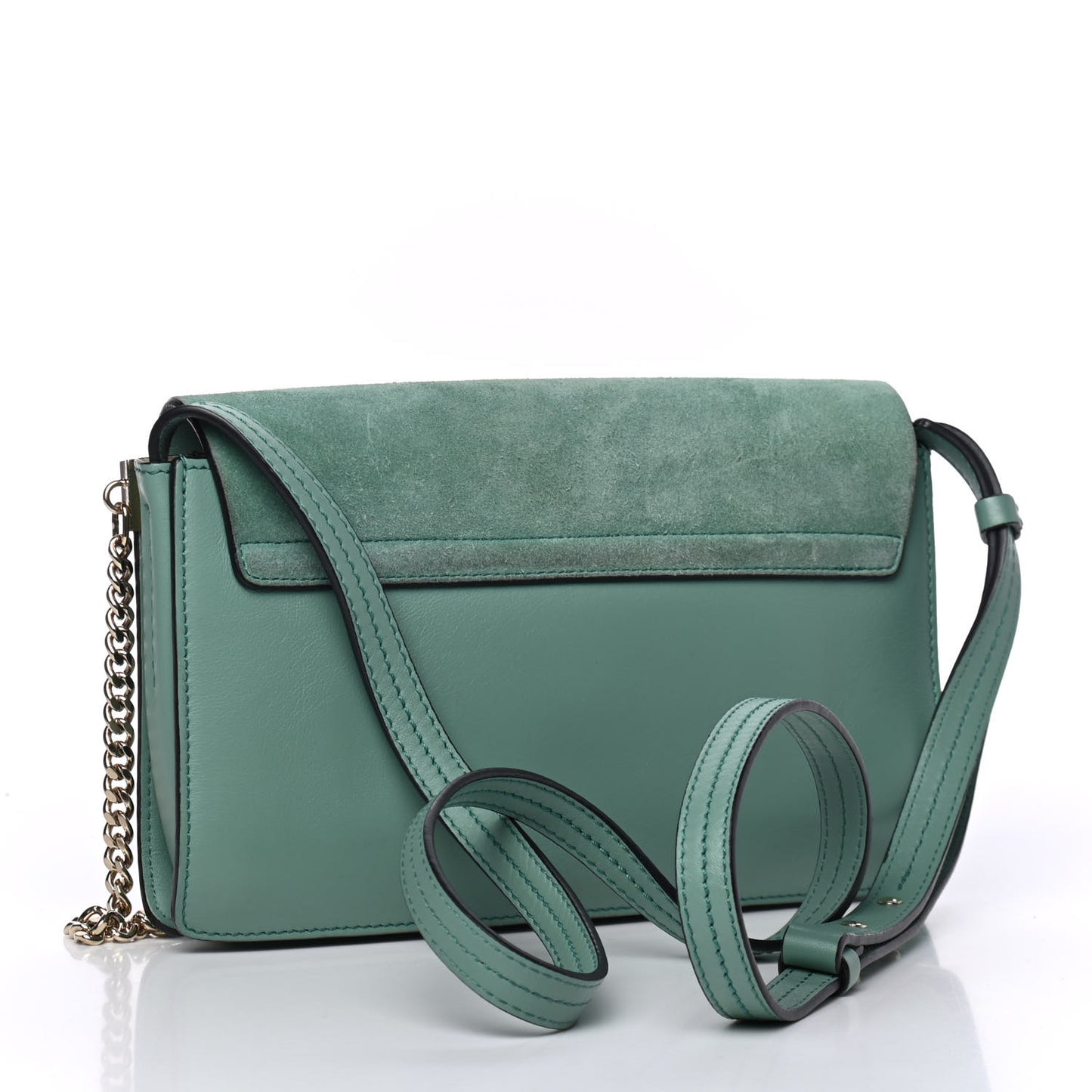 Suede Calfskin Small Faye Shoulder Bag Happy Green