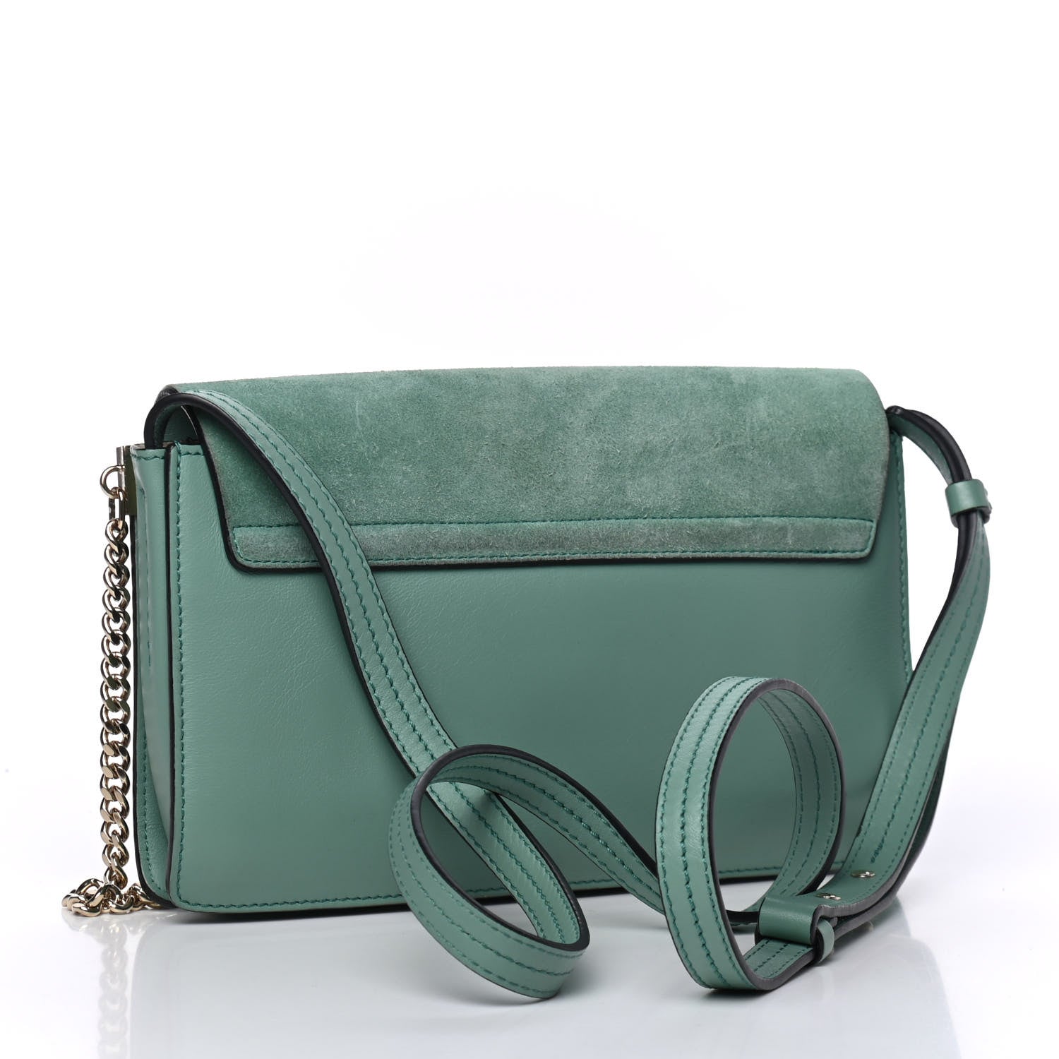 Chloe Suede Calfskin Small Faye Shoulder Bag Happy Green 2 of 4