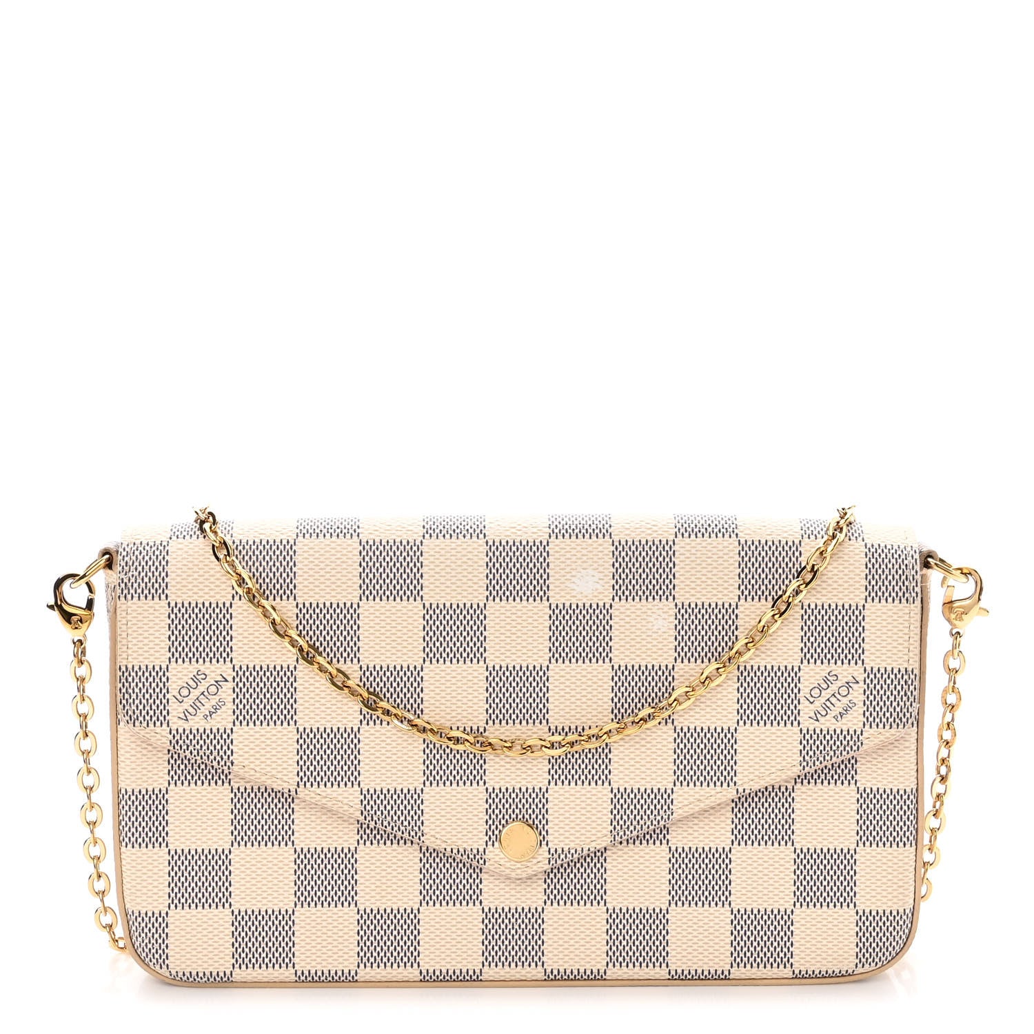 Louis Vuitton Damier Azur Pochette Felicie Chain Wallet Rose Ballerine 3 of 11