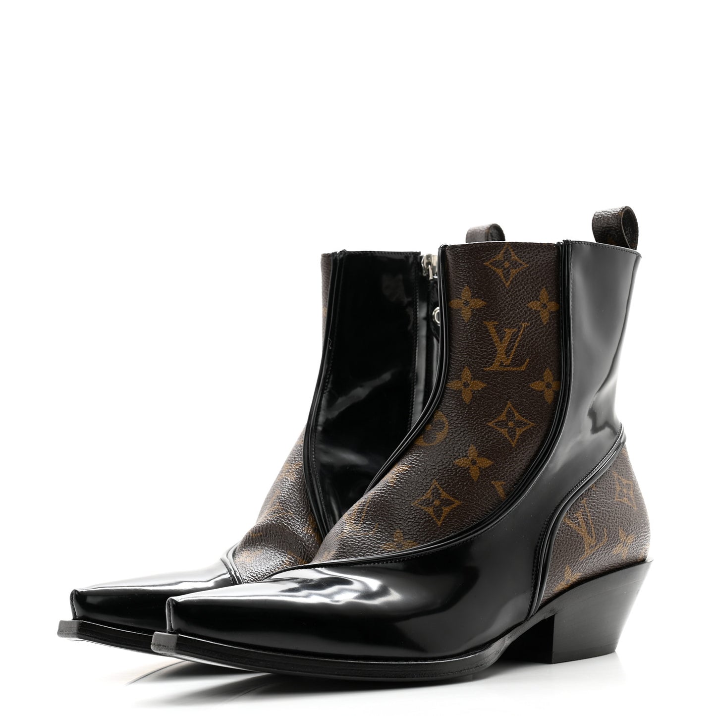 Patent Monogram Matador Ankle Boots 39 Black