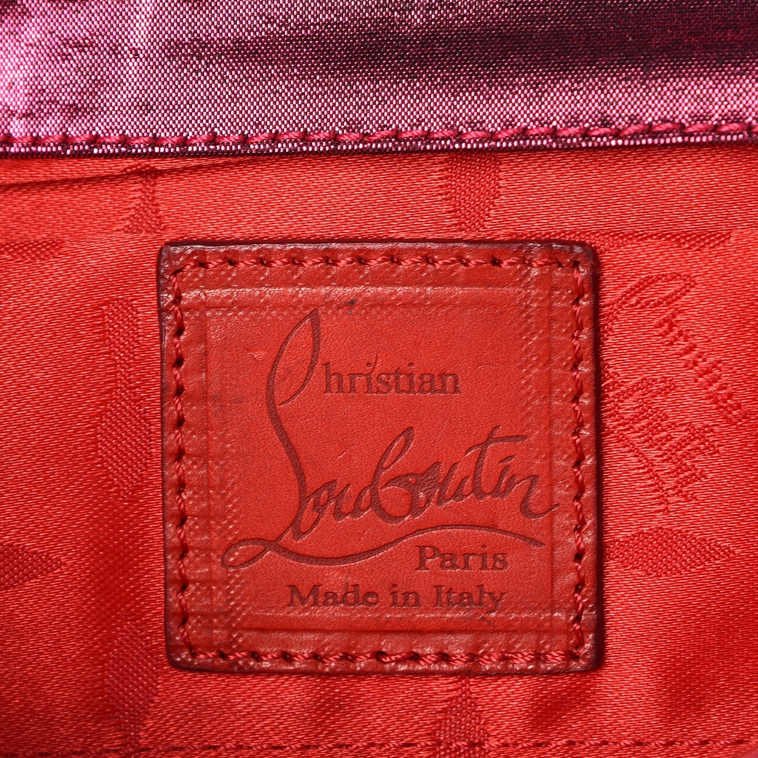 Christian Louboutin Metallic Nylon Aionoeud Bow Clutch Pink 6 of 9
