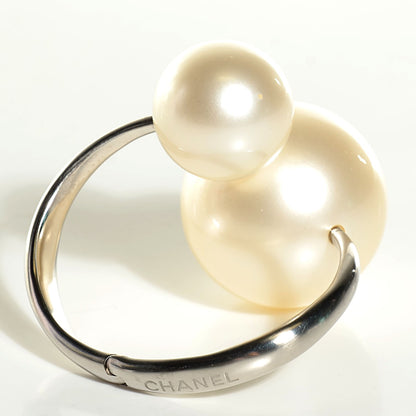 Chanel Double Pearl Cuff Silver 3 of 5