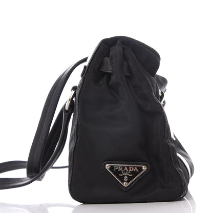 Prada Tessuto Nylon Vitello Foldover Pushlock Satchel Black 8 of 9