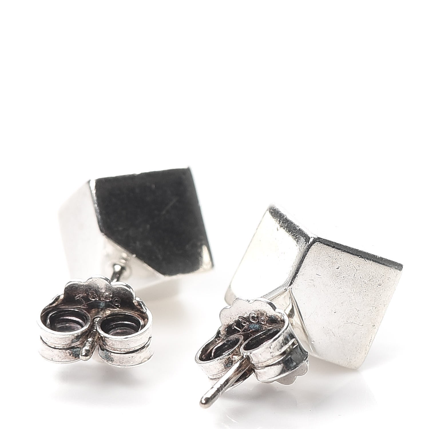 Tiffany Sterling Silver Cube Earrings 3 of 5