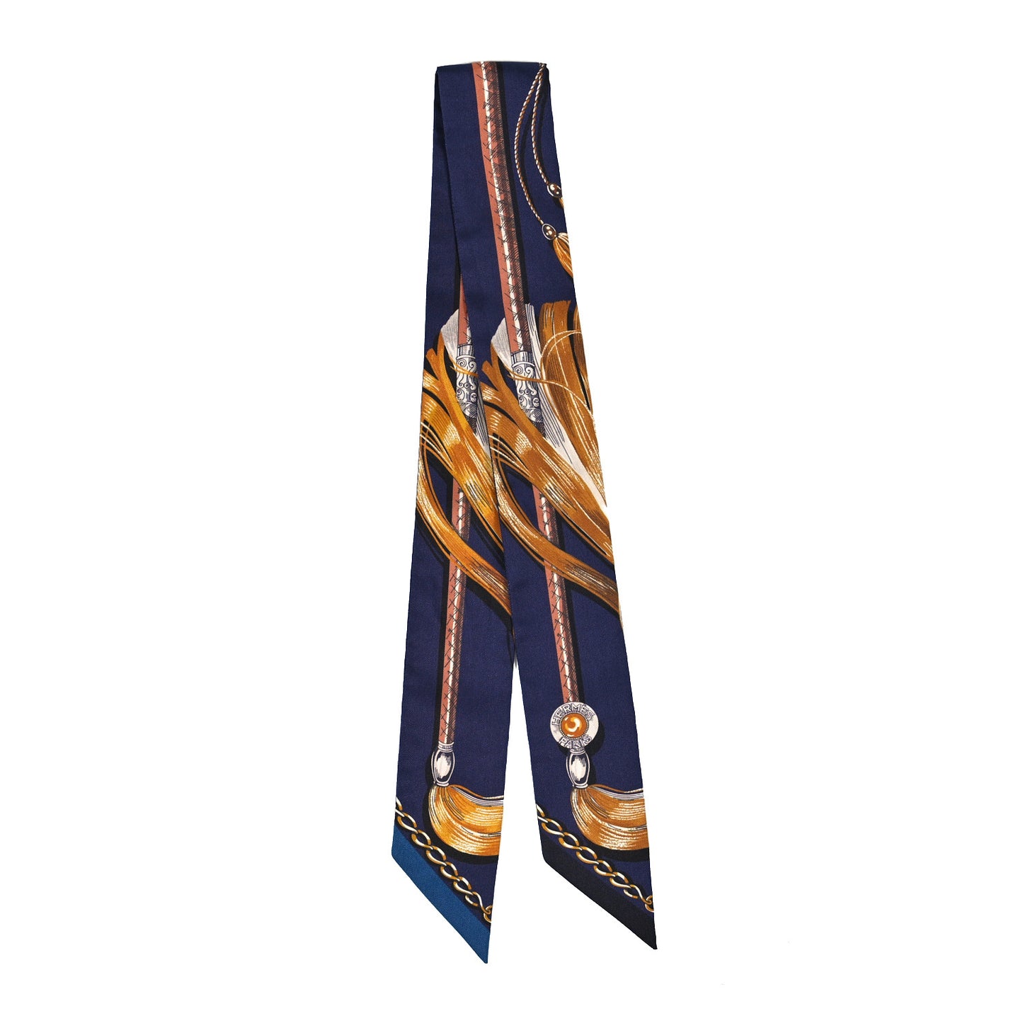 Silk Cavalcades Twilly Marine Gold Gris