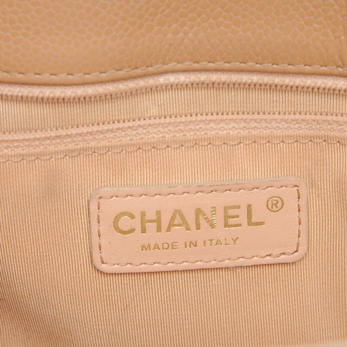Caviar Quilted Grand Shopping Tote GST Beige