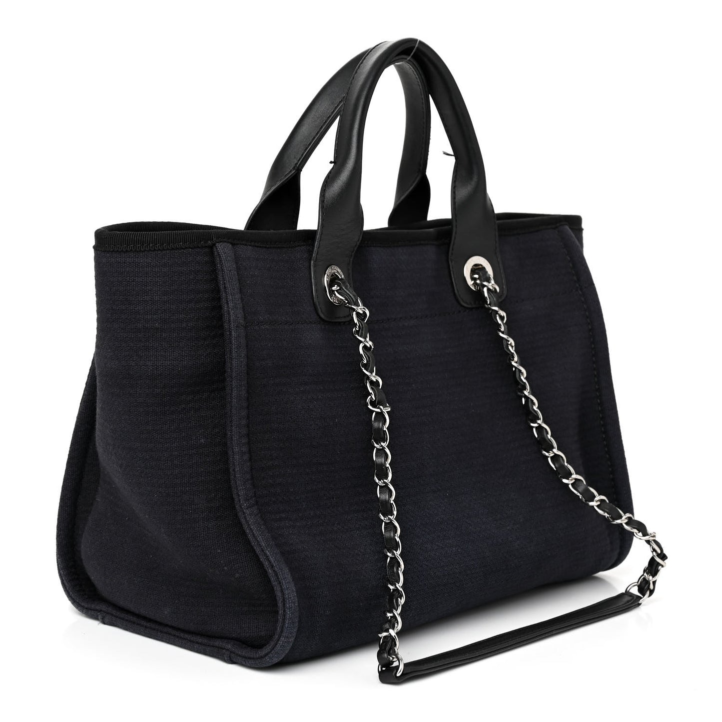 Mixed Fibers Small Deauville Tote Navy Blue