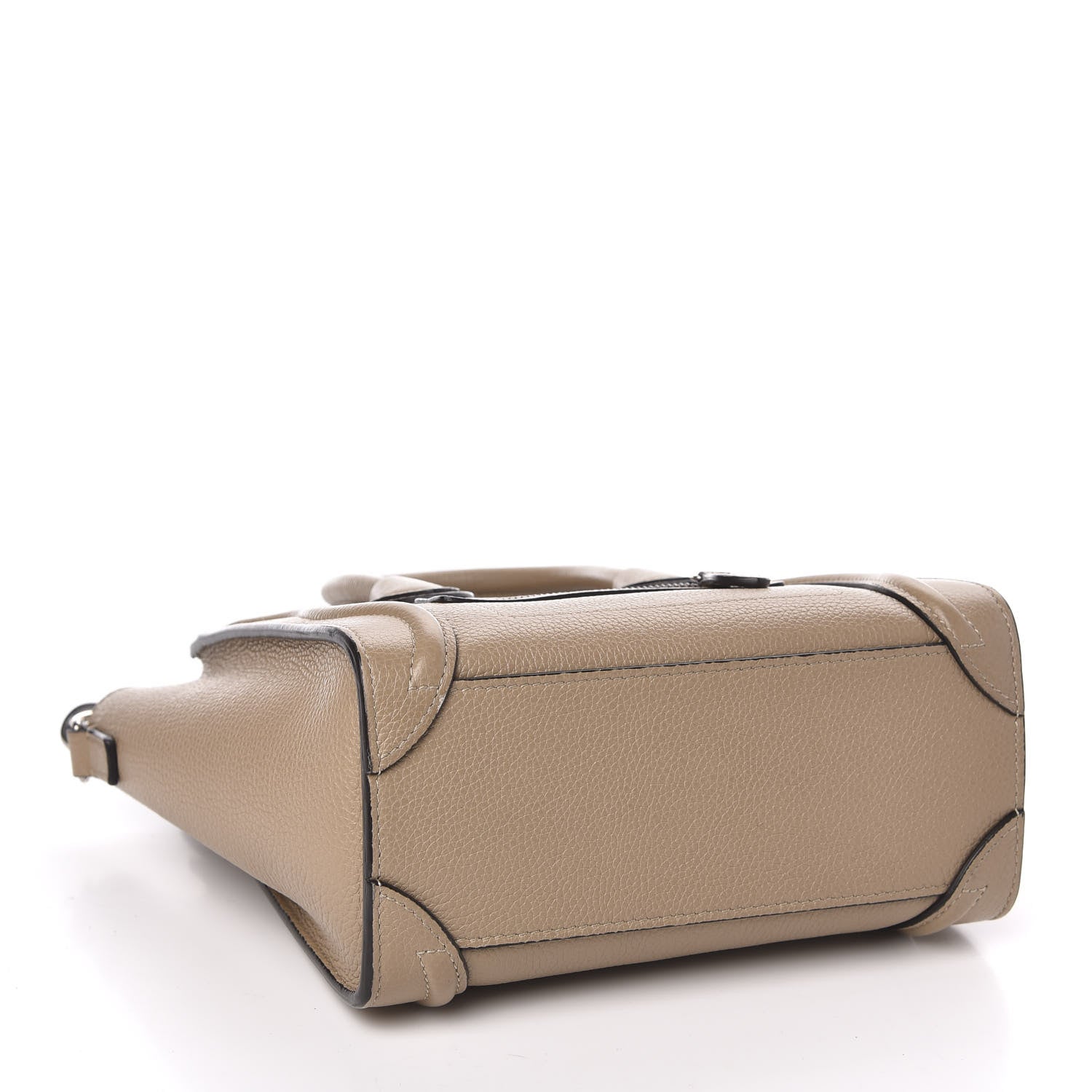 Celine Drummed Calfskin Nano Luggage Dune 4 of 12