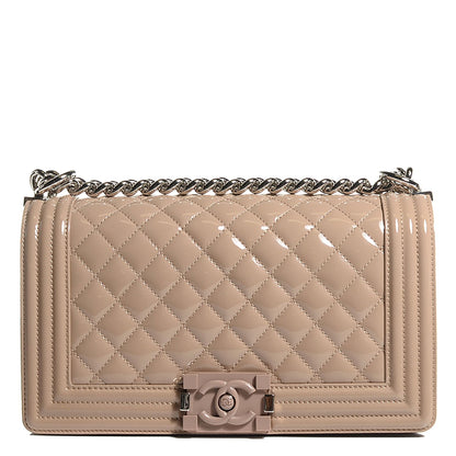 Chanel Patent Calfskin Medium Boy Flap Plexiglass Beige 8 of 8