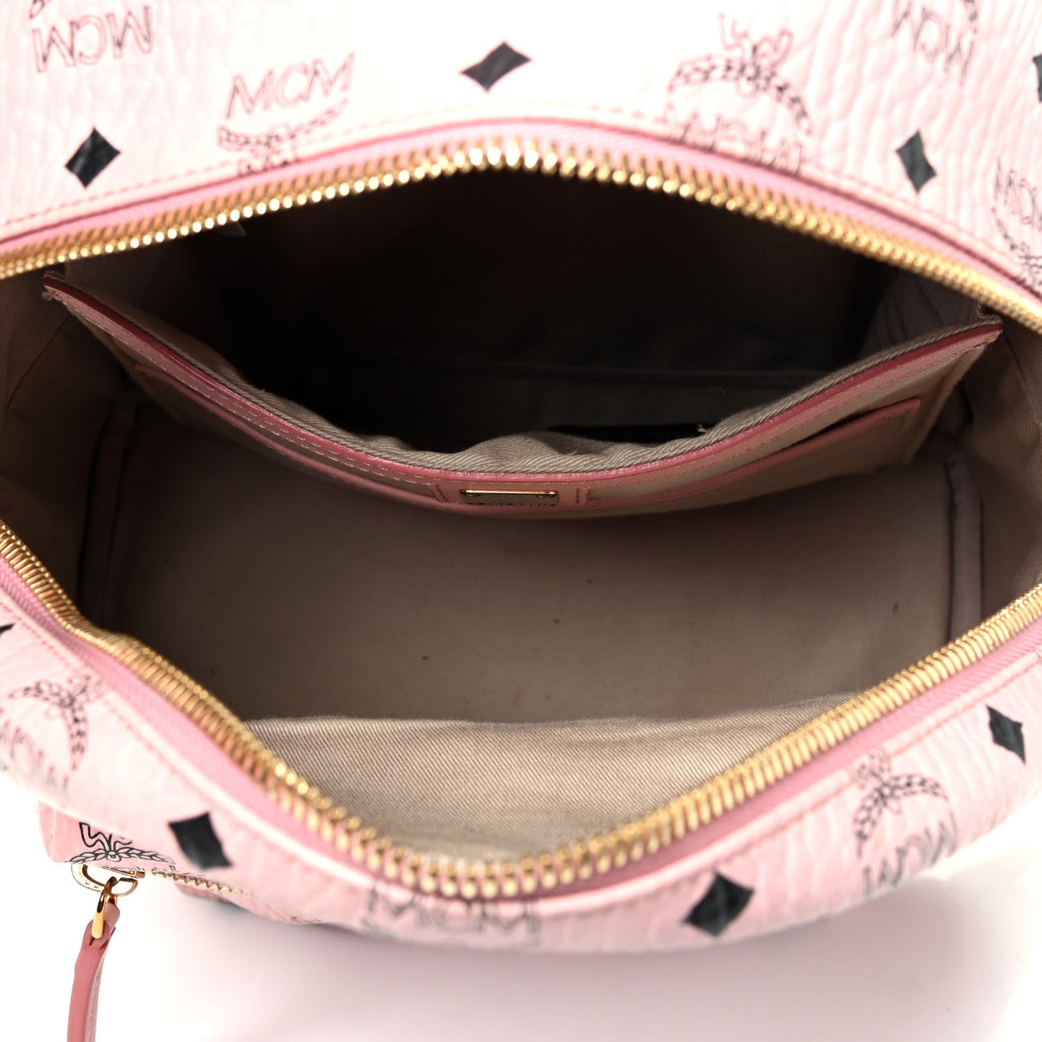 MCM Visetos Small Studded Stark Rabbit Backpack Pink 4 of 4