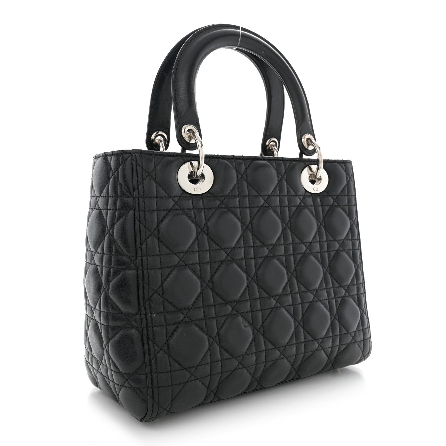 Christian Dior Lambskin Cannage Medium Lady Dior Black 3 of 14