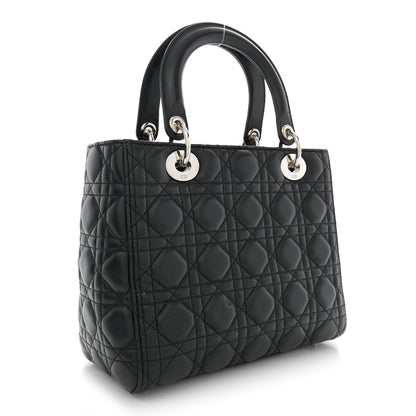 Christian Dior Lambskin Cannage Medium Lady Dior Black 3 of 14