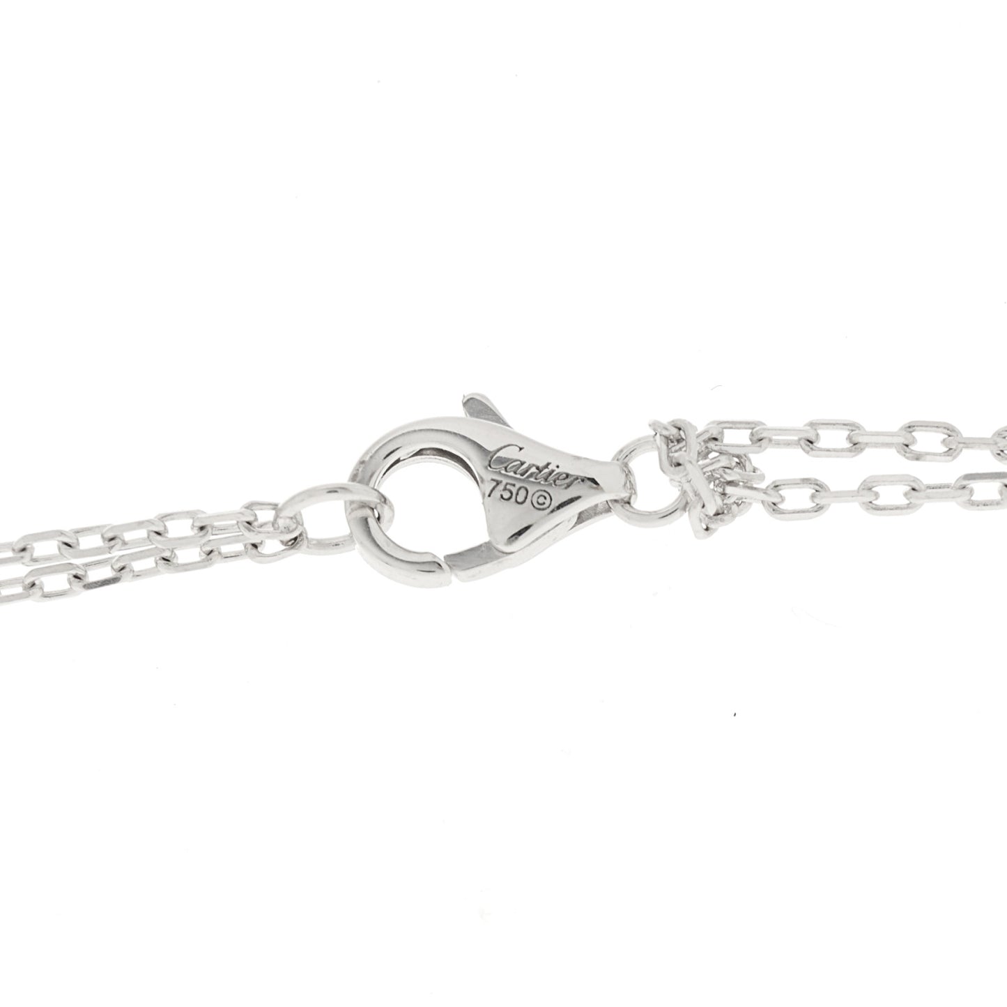 18K White Gold 2 Diamond LOVE Necklace