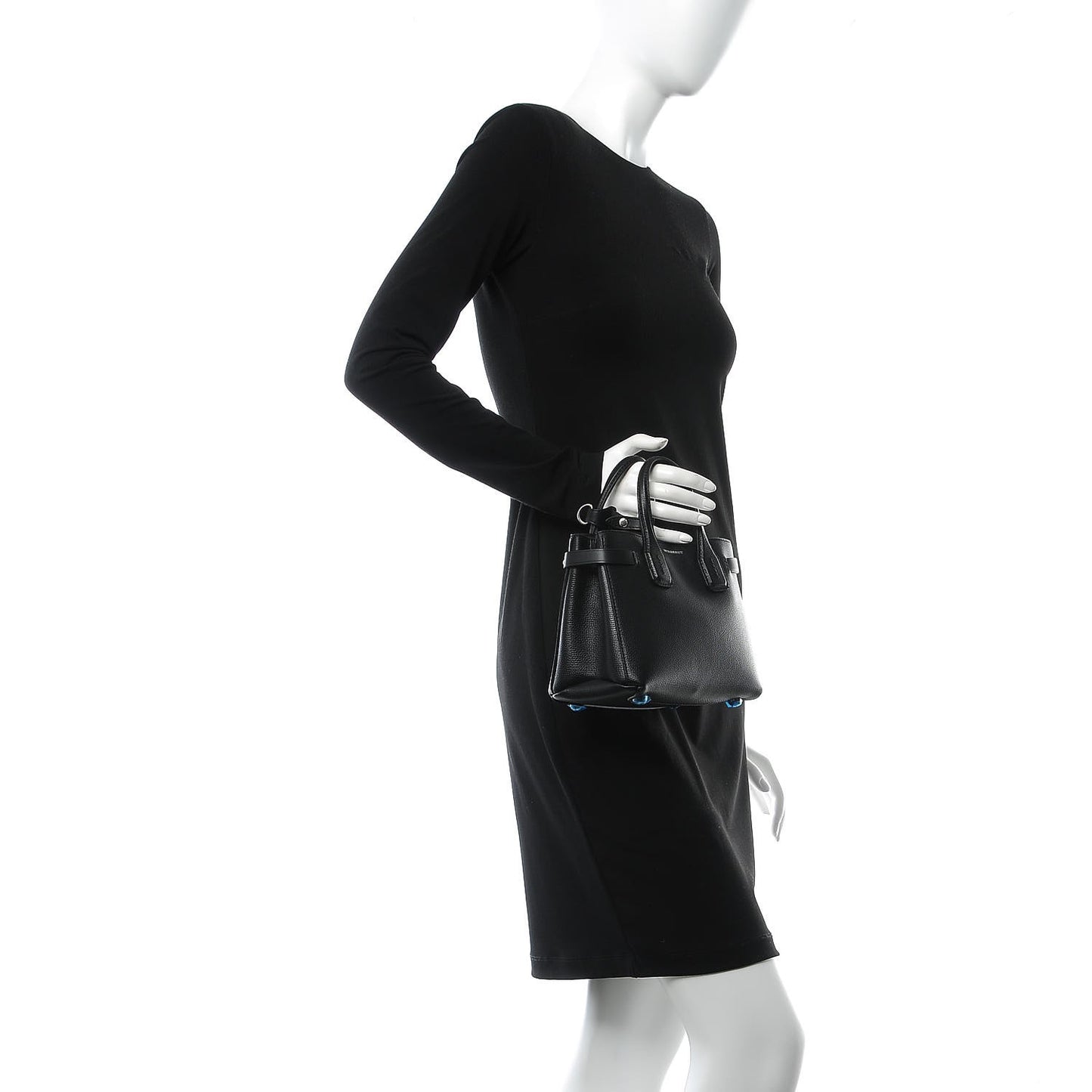 Grainy Calfskin House Check Baby Banner Tote Black