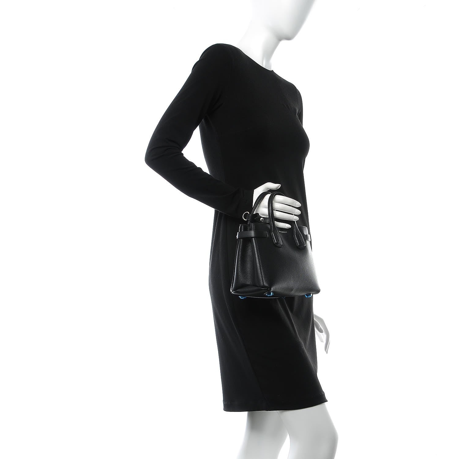 Burberry Grainy Calfskin House Check Baby Banner Tote Black 13 of 19