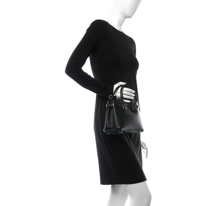 Burberry Grainy Calfskin House Check Baby Banner Tote Black 13 of 19