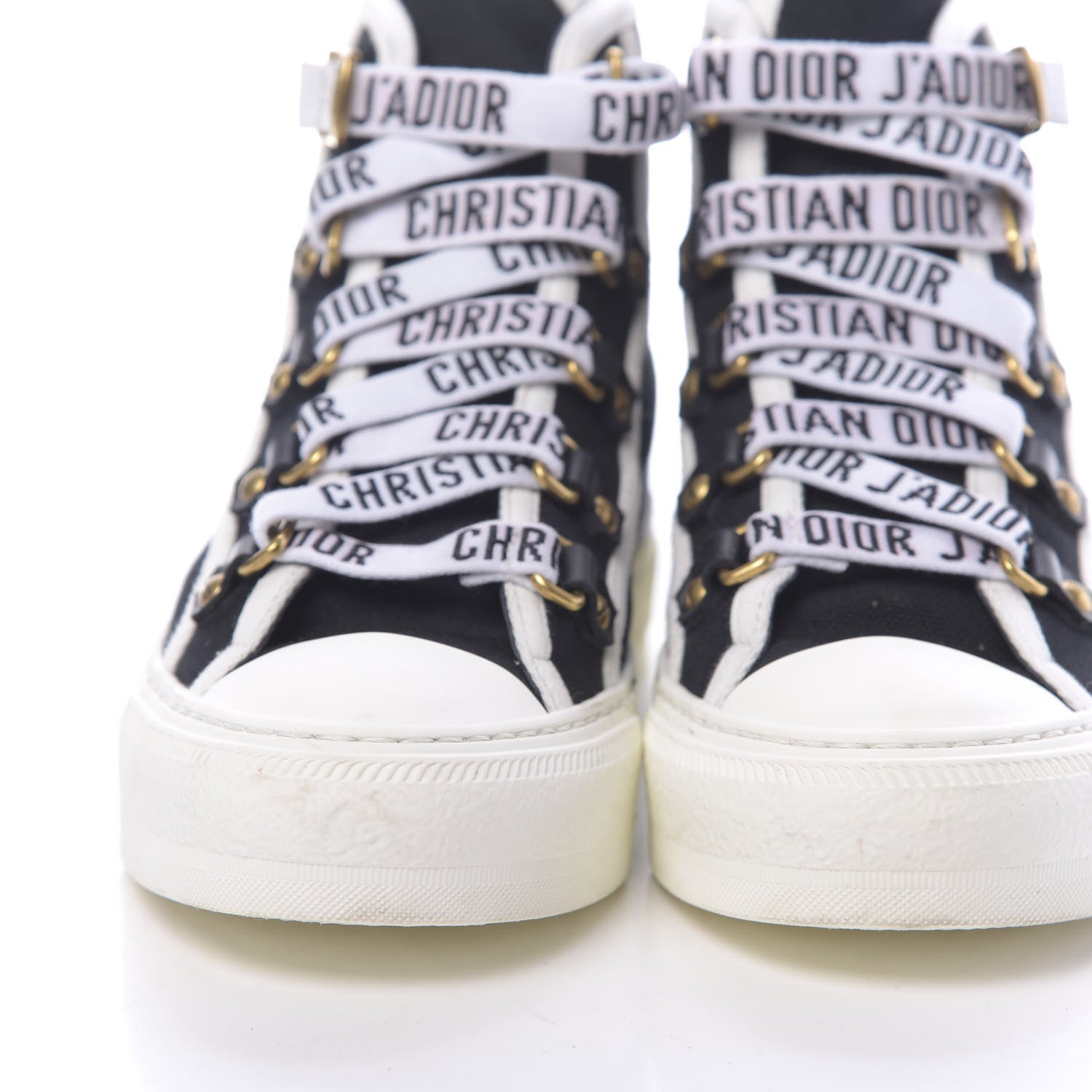 Christian Dior Technical Mesh Calfskin Womens Walk'N'Dior High Top Sneaker 35.5 Black 9 of 10