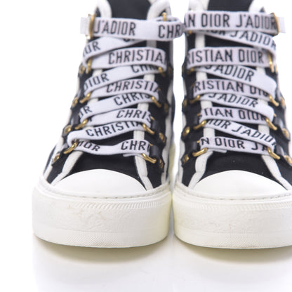 Christian Dior Technical Mesh Calfskin Womens Walk'N'Dior High Top Sneaker 35.5 Black 9 of 10
