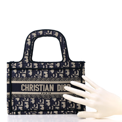 Christian Dior Oblique Mini Book Tote Blue Multicolor 2 of 11