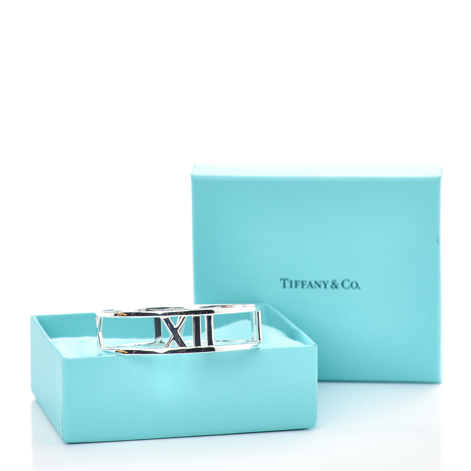 Tiffany Sterling Silver Atlas Open Bangle Bracelet 5 of 5