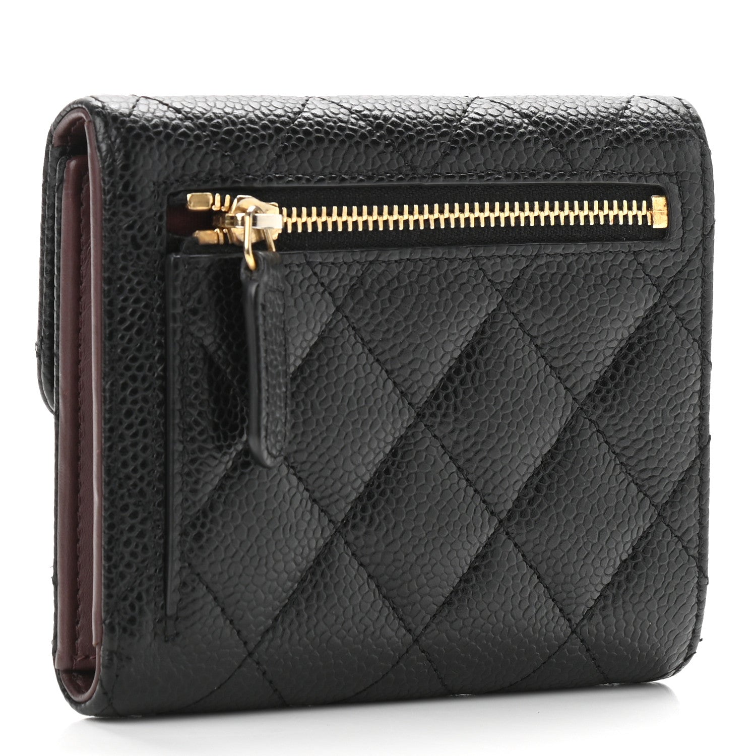 Chanel Caviar Quilted Compact Flap Wallet Black 3 of 10