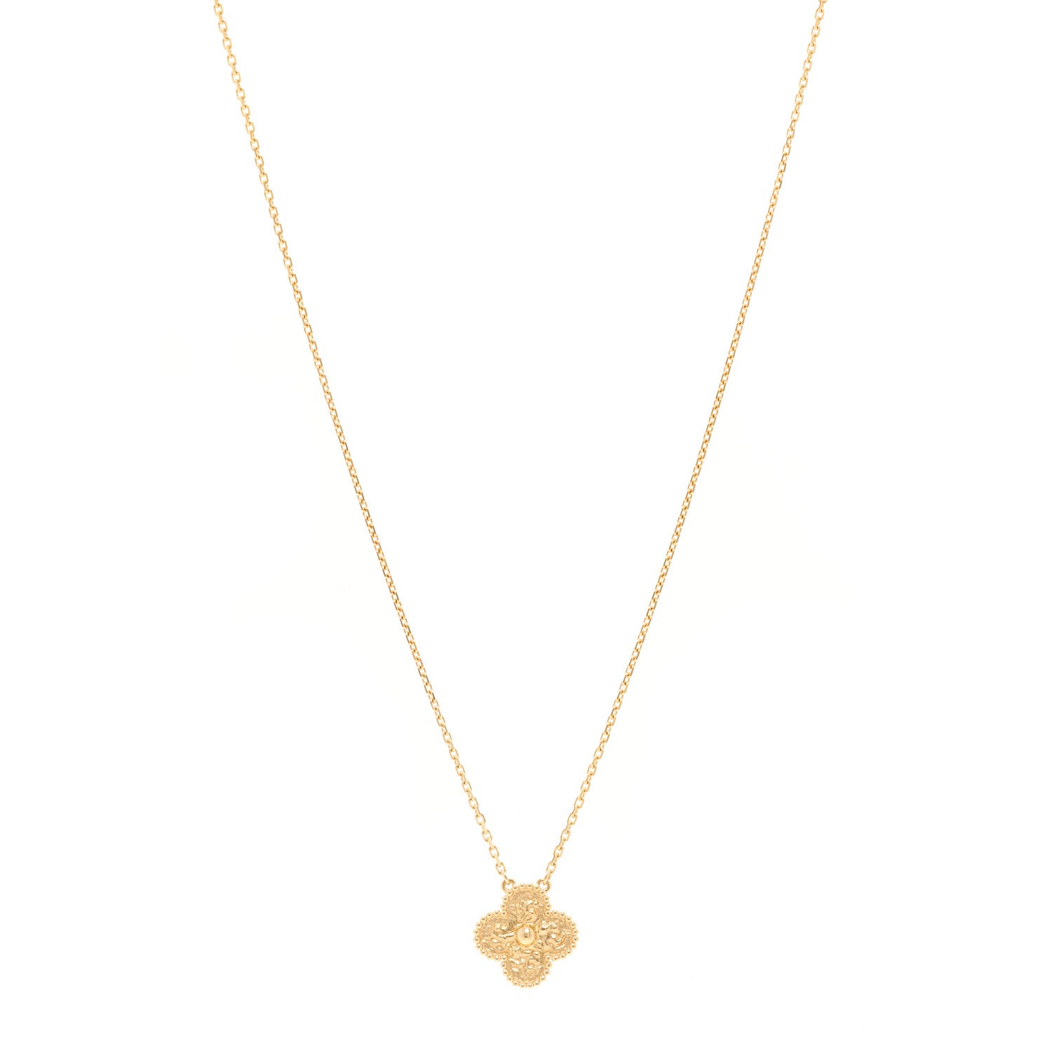 Van Cleef & Arpels 18K Yellow Gold Vintage Alhambra Pendant Necklace 1 of 5