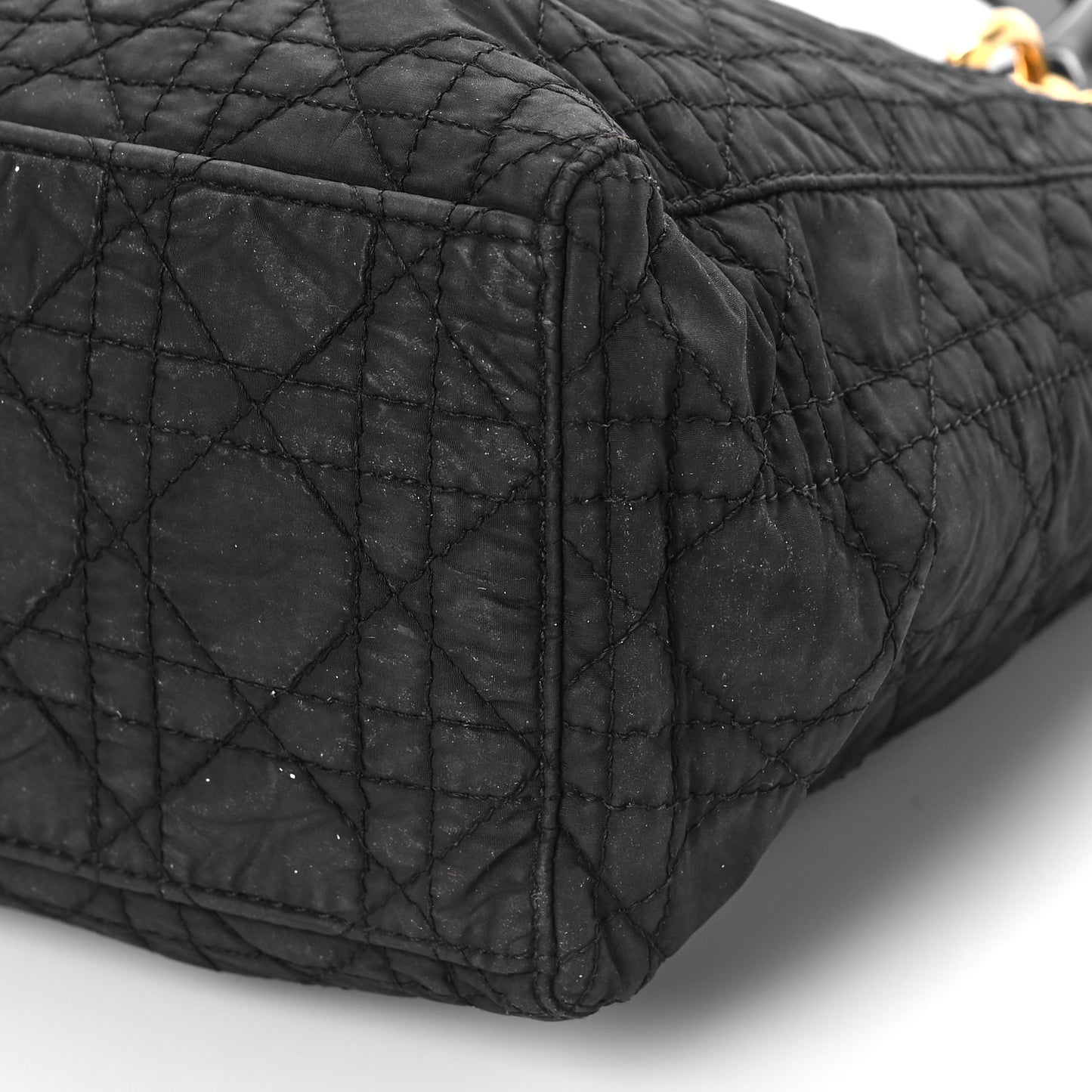Nylon Cannage Medium Lady Dior Black
