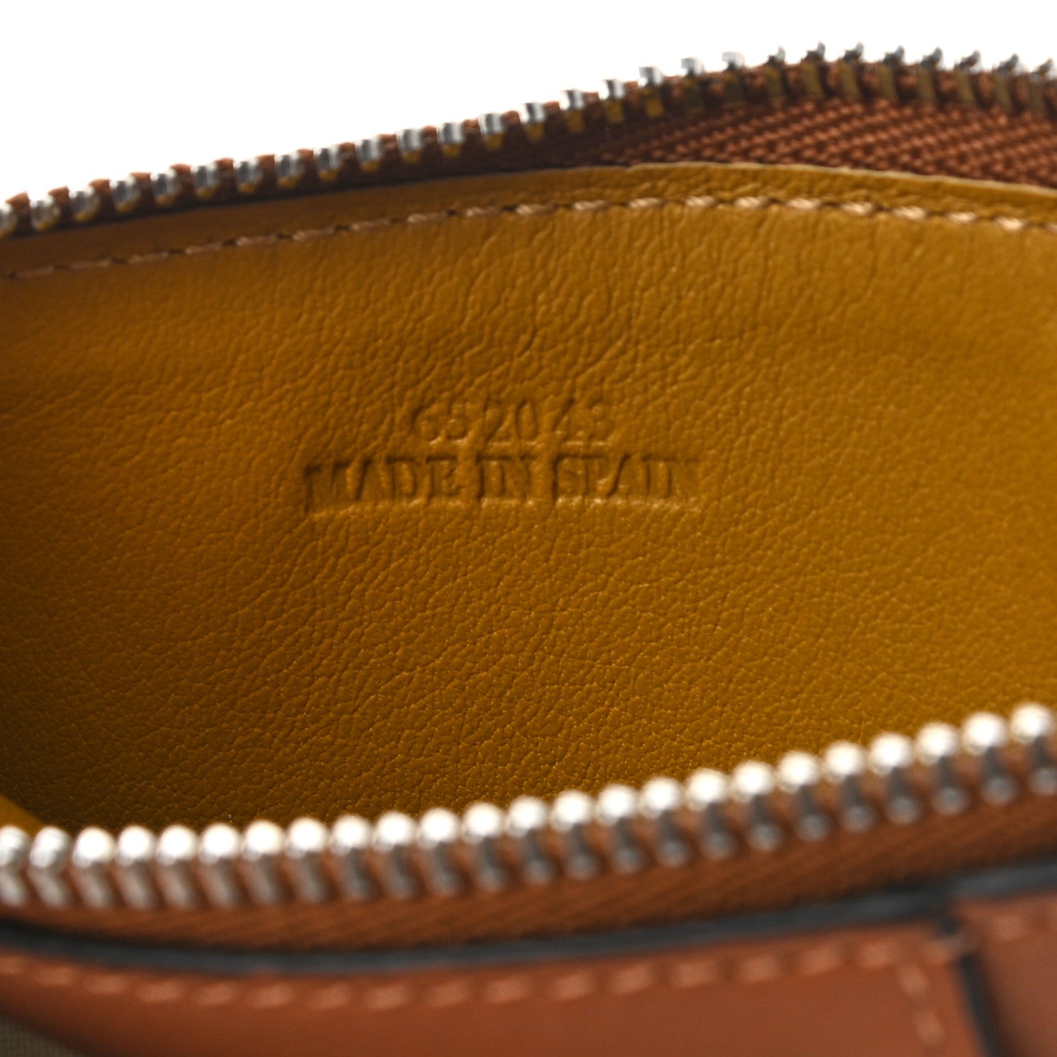Loewe Calfskin Debossed Anagram Card Holder Tan 7 of 8