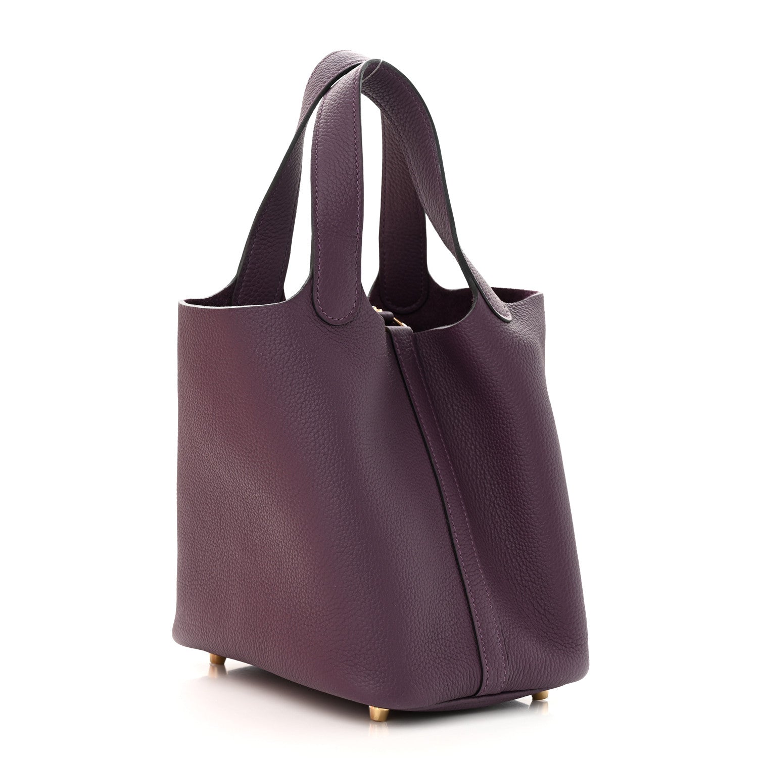 HERMES モカシン　パープル Hermes Taurillon Maurice Picotin Lock 18 PM Cassis 1287471