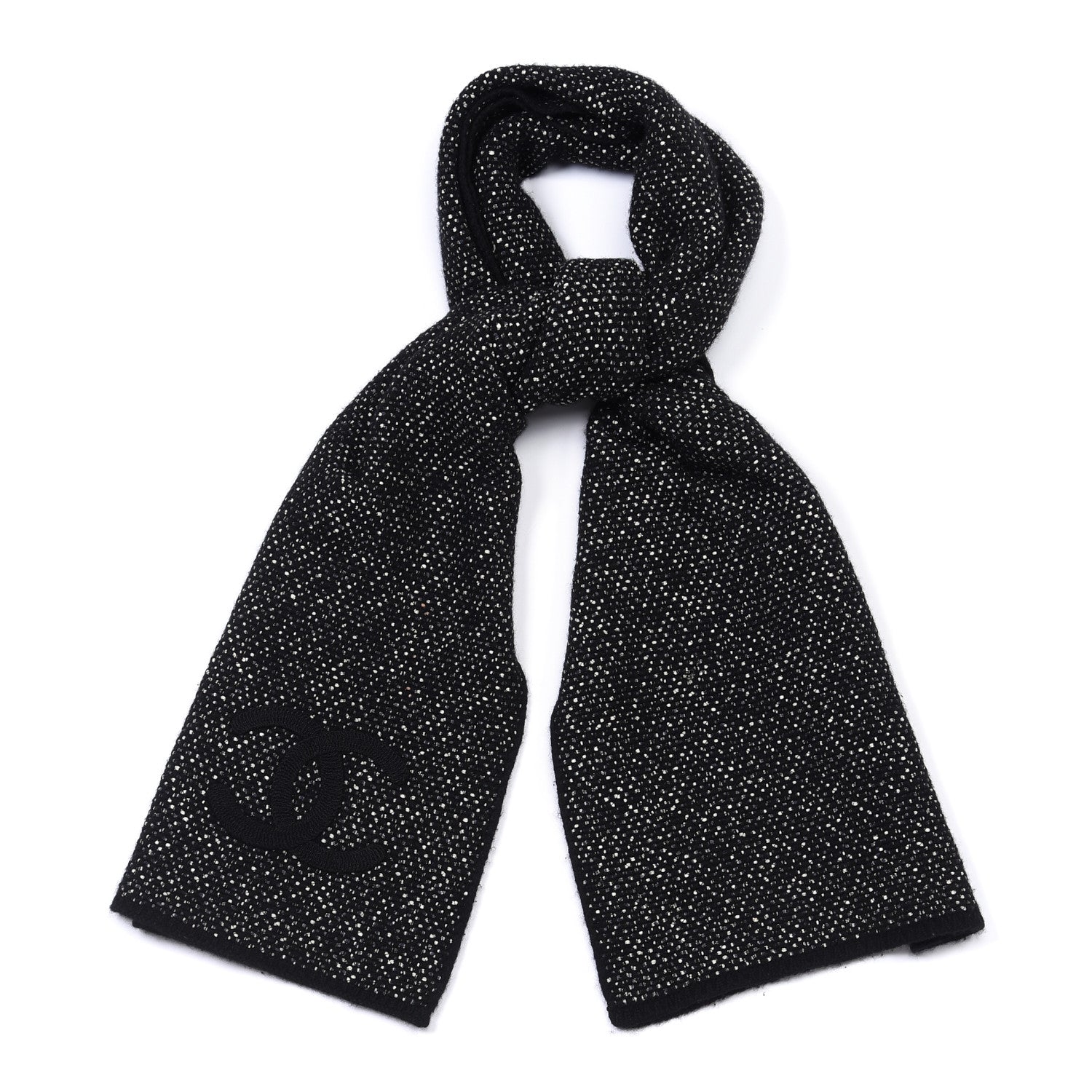 Chanel Cotton Cashmere CC Scarf Black 1 of 4